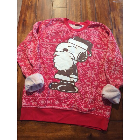 Snoopy ugly Christmas sweater sweatshirt peanuts size large - Picture 1 of 6